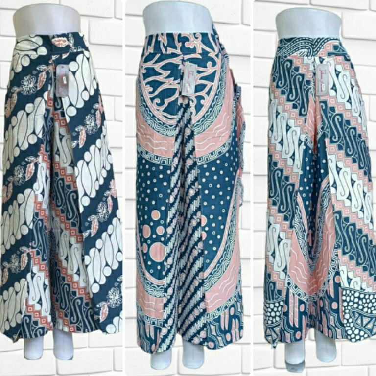 [PRODUK E0KUF60] CELANA KULOT LAYER MOTIF BIRU CELANA BATIK TUMPUK KERJA KANTORAN BAWAHAN KEBAYA CEL