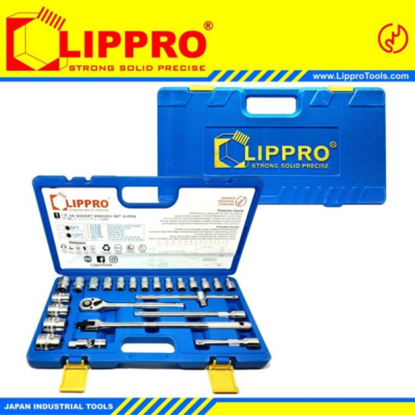 LIPPRO 3311MB / 3312MB KUNCI SOCK SET 8-32 MM 1/2 24 PCS PVC CASE - 6 Pt Diskon
