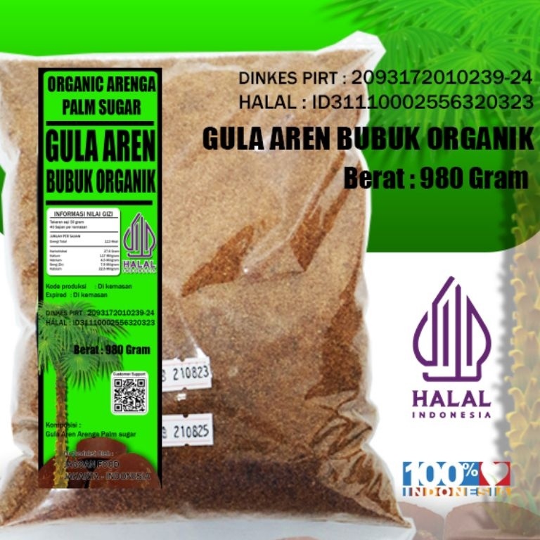 

➠ 1000GRM / 1 KG GULA AREN BUBUK ORGANIK GULA SEMUT PALM SUGAR GRADE A+ EXPORT QUALITY ❂Pasti Murah