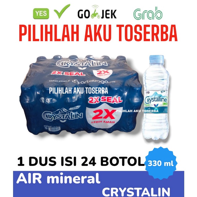 

62 CRYSTALIN Air Mineral Botol Mini Pet 330 ml - ( HARGA 1 DUS ISI 24 ) 4369