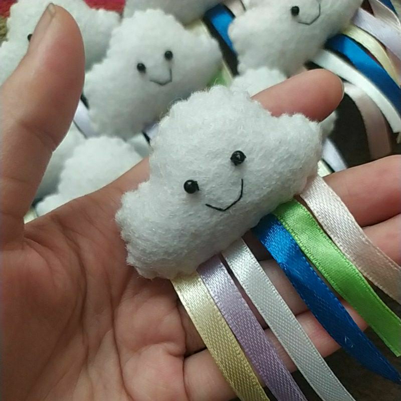 boneka flanel awan mini / aplikasi boneka flanel / boneka awan flanel / boneka mini / boneka awan pe