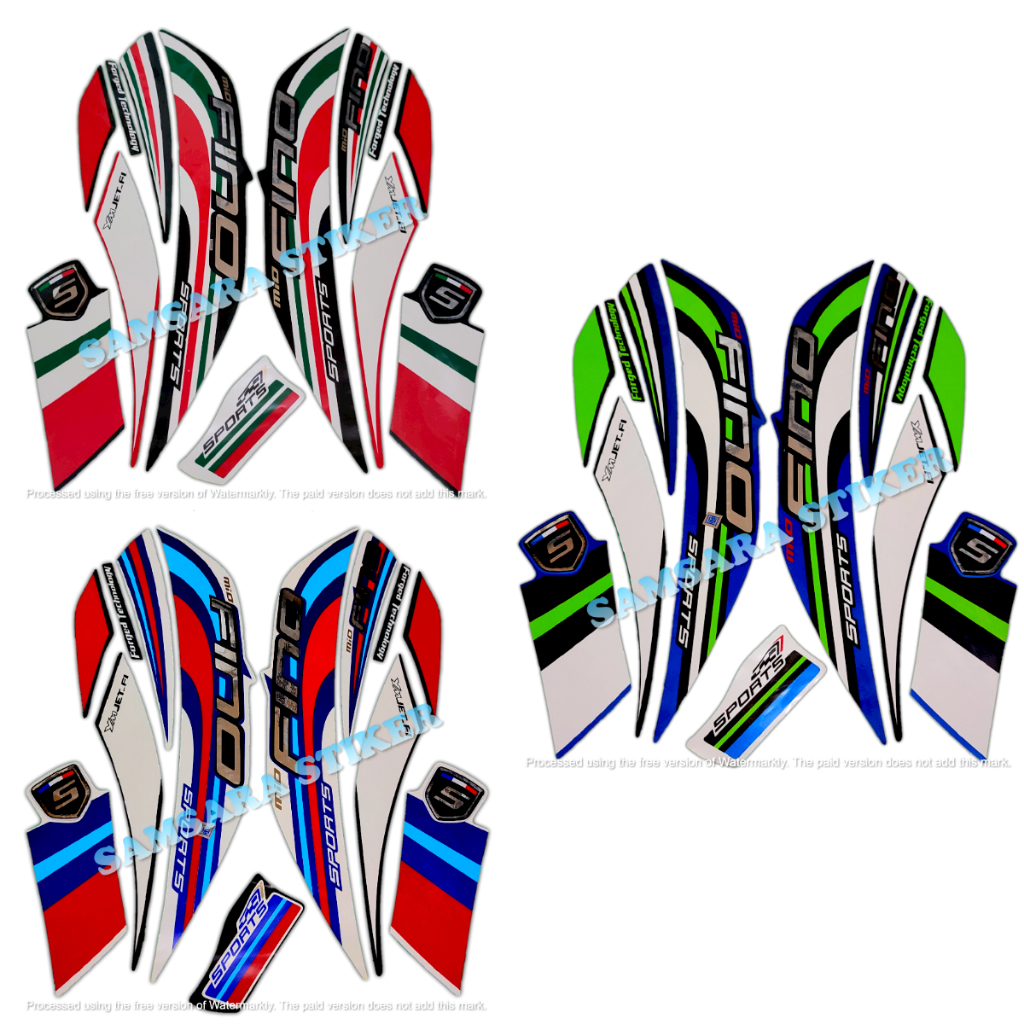STICKER STRIPING MOTOR YAMAHA FINO SPORTS 2015 STANDAR FULL SET