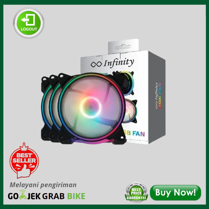 FAN INFINITY RGB DOUBLE RING SET 3 FAN + HUB + REMOTE
