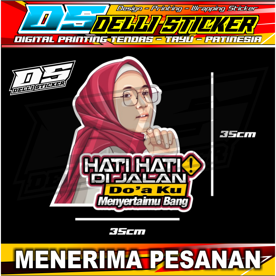 

Stiker Printing Gambar Wanita dan Kata-Kata Variasi Mobil Ukuran 35x35cm