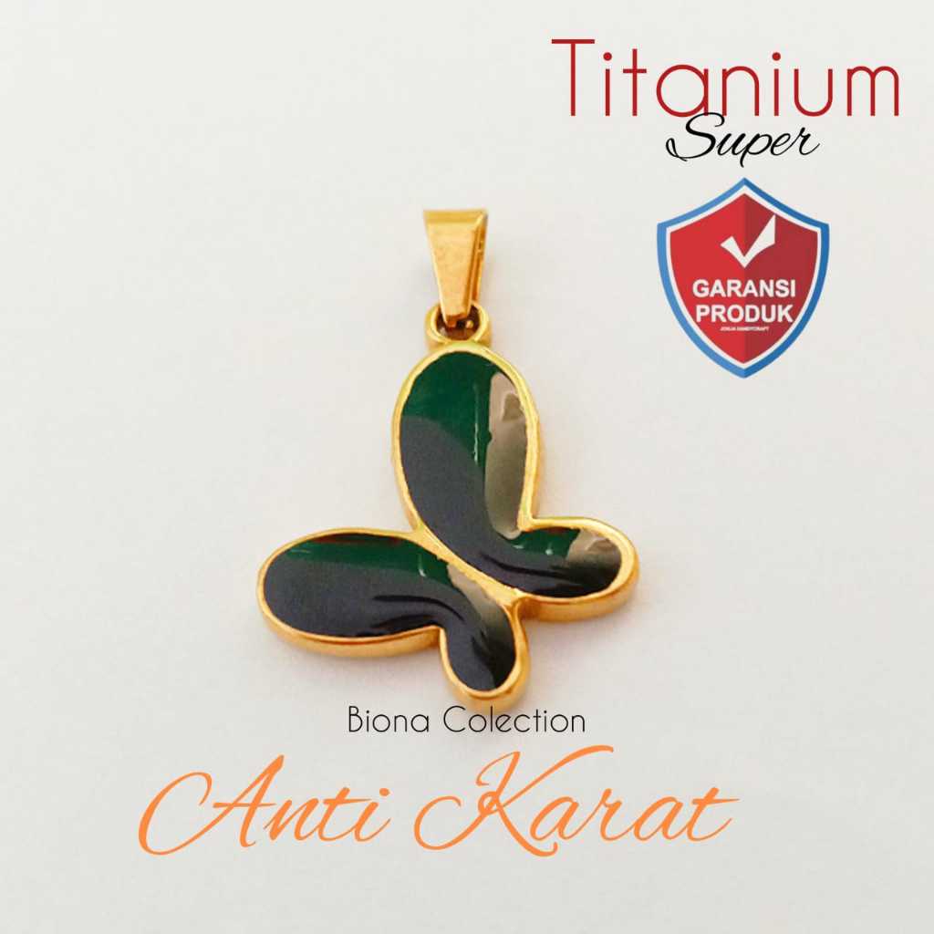 BUTTERFLY Girl Liontin Kalung Titanium Kupu kupu batu hitam ,mainan kalung wanita terbaru dan elegan