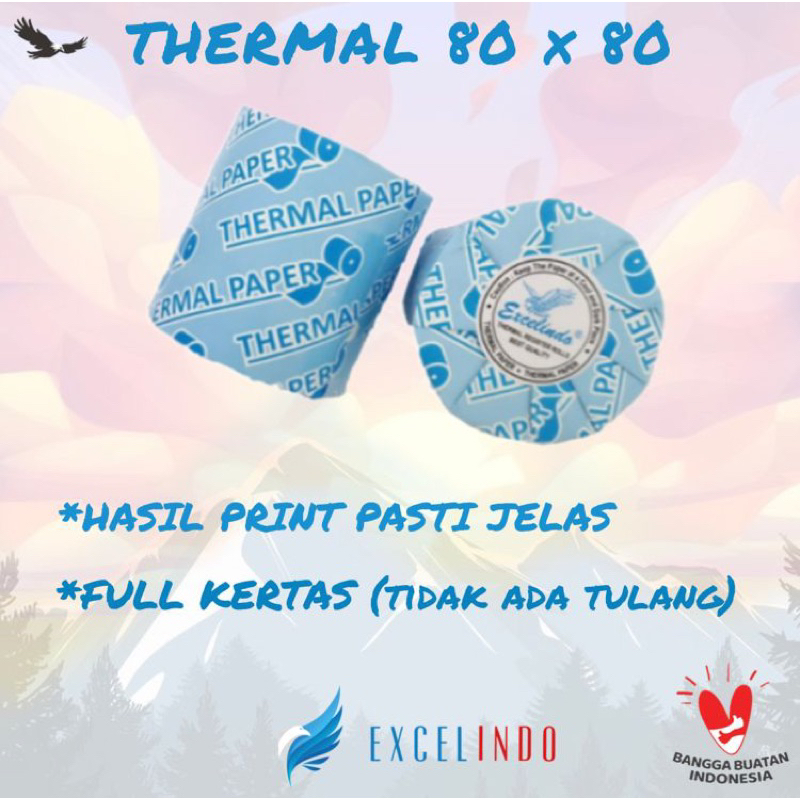 

Excelindo KERTAS THERMAL 80X80 MM / KERTAS STRUK KASIR / KERTAS STRUK THERMAL 80 X 80 / STRUK THERMAL PAPER 80 X 80 / THERMAL PAPER 80X80 / KERTAS RESI THERMAL 80X80