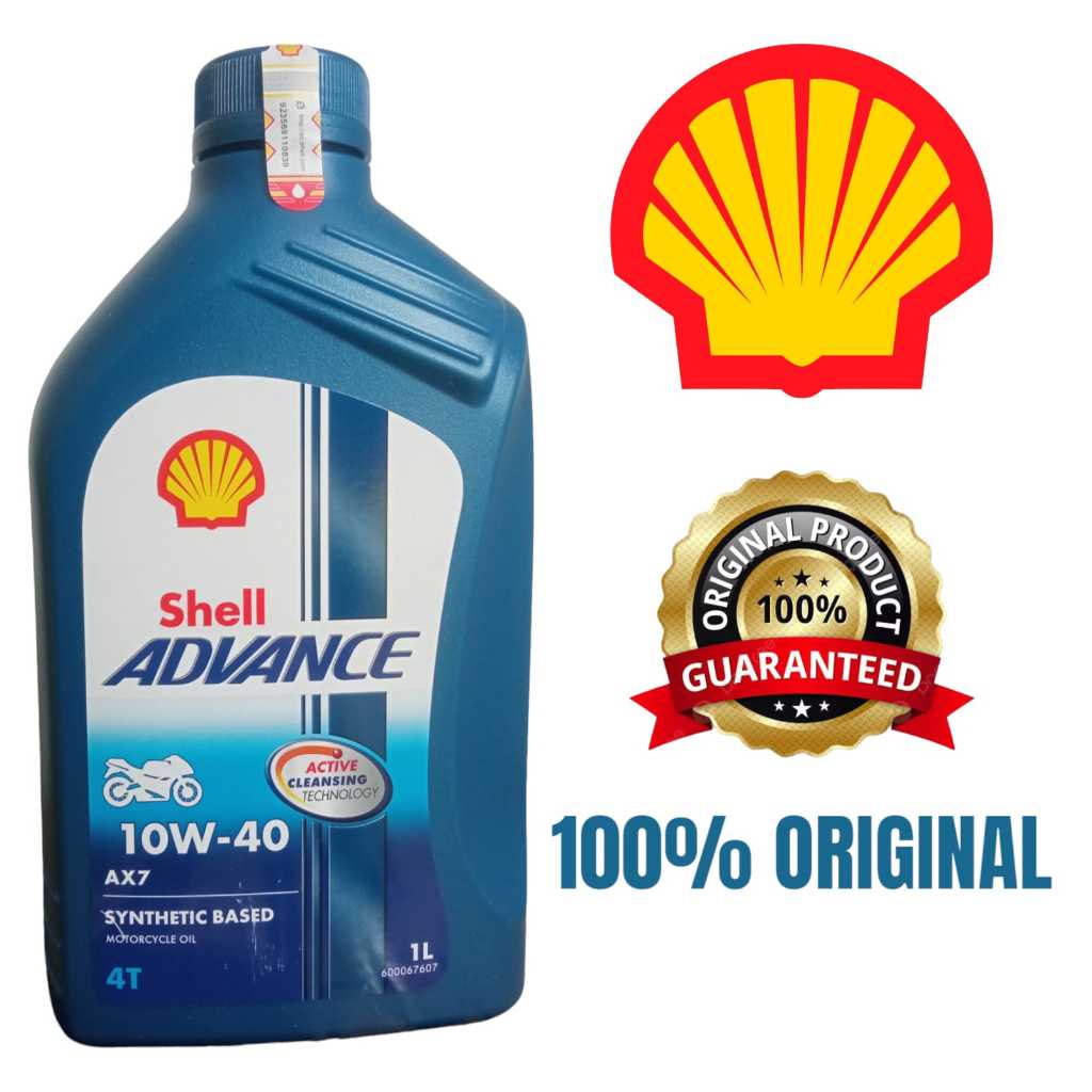 Oli SHELL Advance AX7 1000ml Oli Motor 1 Liter 10W-40 4T