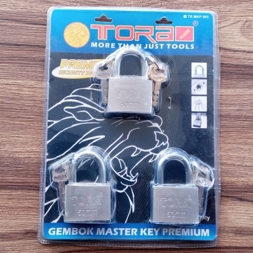TORA Kunci Gembok 50 mm Pendek Master Key Set 3 Pcs/Klotok TR MKP 503
