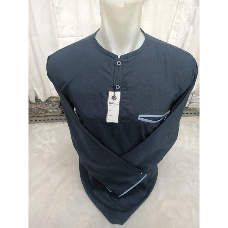 BAJU KOKO LENGAN PANJANG KERAH OBLONG