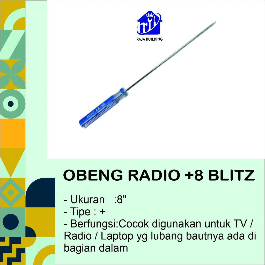 Obeng Radio +8 Blitz / Obeng Radio Blitz / Obeng Setting / Obeng Kurus
