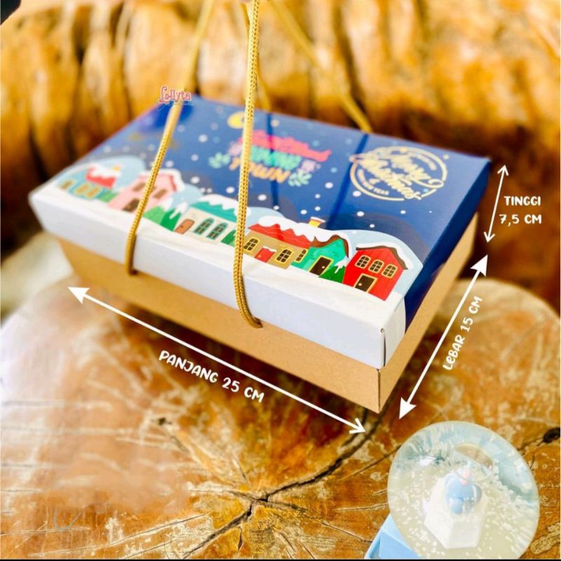 

box hampers natal muat 3 toples persegi (ecer/satuan)