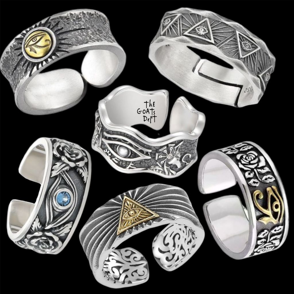 The Goats Dept - Egyptian Pyramid Eye Of Horus God Of Sun Ring Set Original / tgd983 cincin model ad