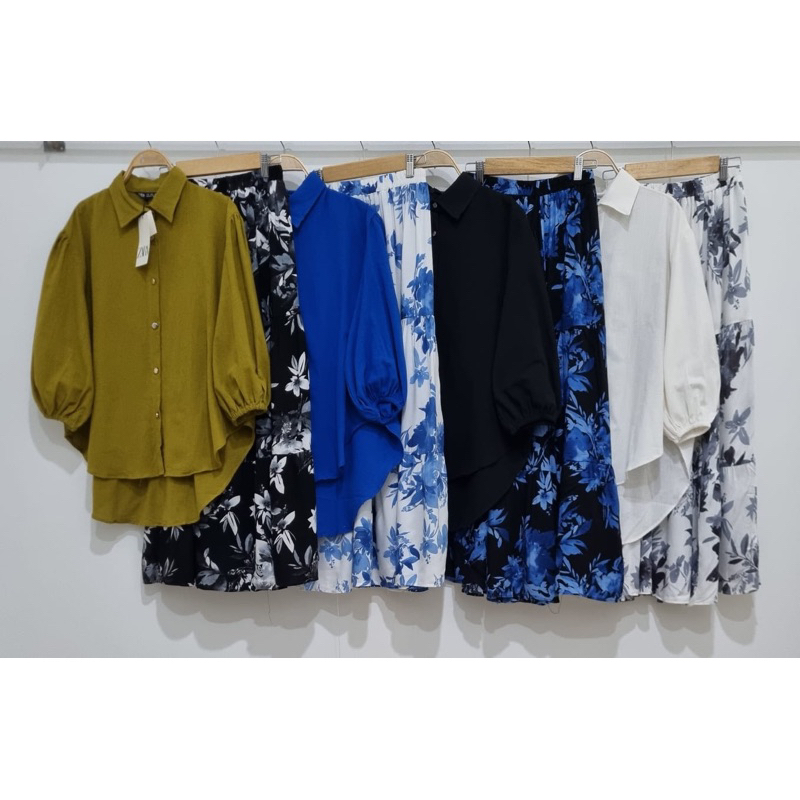 Set Luna//Set rok Zara//Setelan rok//One set rok//Setelan rok//Setelan wanita//Set rok//Baju setelan