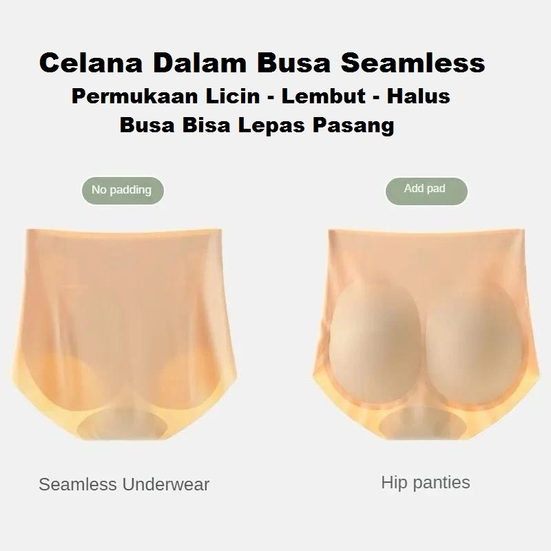 Celana Dalam Busa Seamless Halus Pembesar Bokong Segitiga / CD Busa Pantat Palsu Segi3 DM-CB09