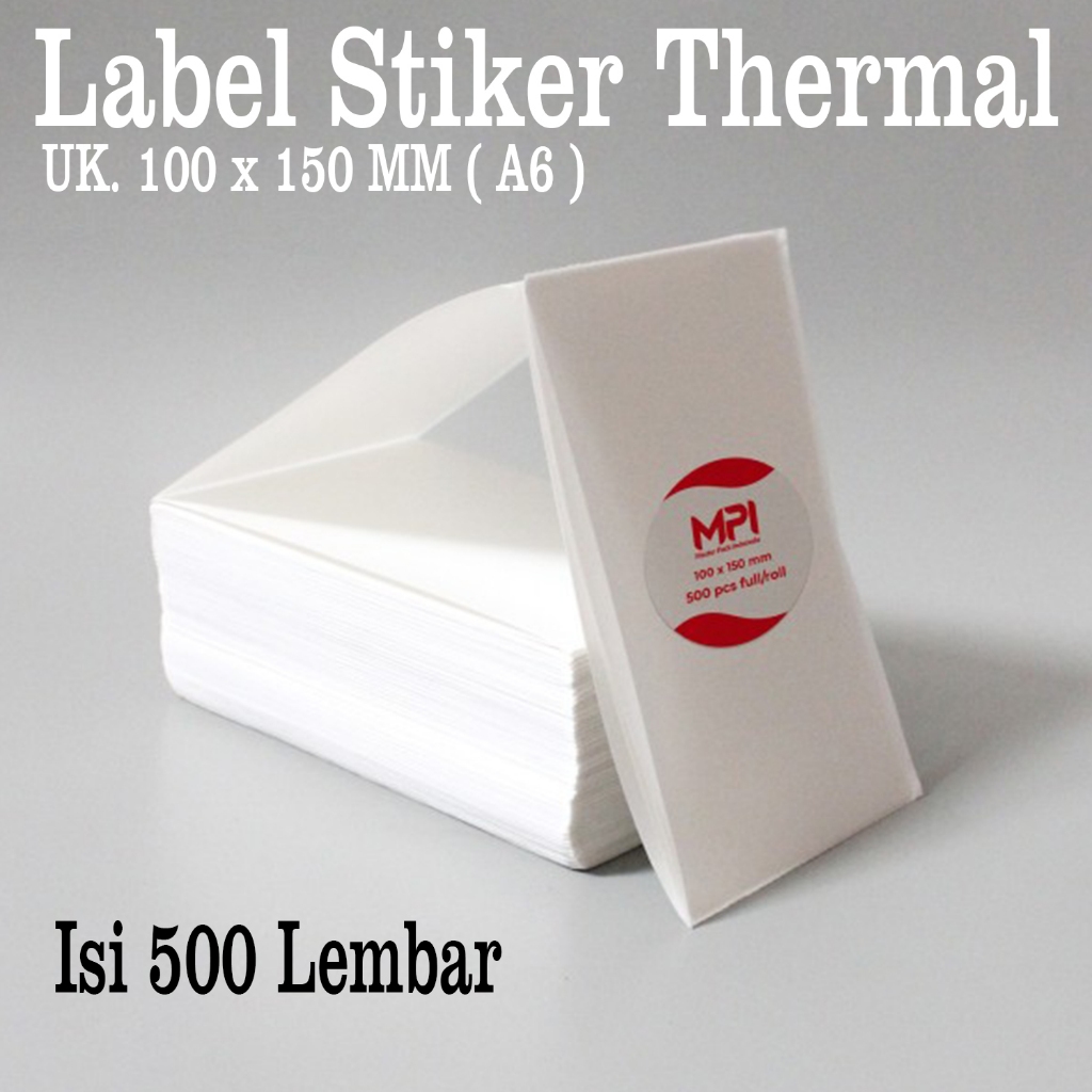 

Label Stiker Thermal ( A6 ) 100 x 150 mm / Kertas Label Barcode MPI 10 x 15 cm - Isi 500 lembar / Kertas Print Thermal Lipat - Master Pack Indonesia Bogor