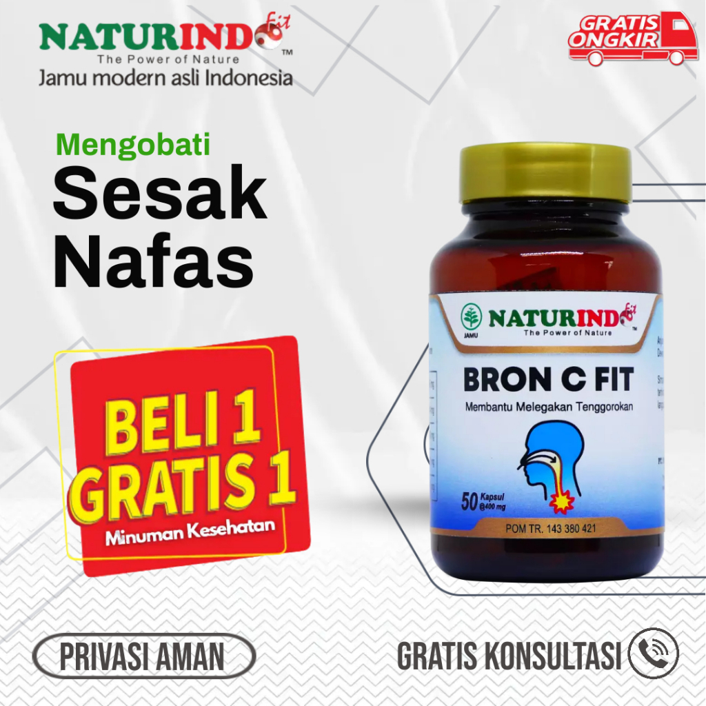 Obat Sesak Nafas Ampuh Herbal Bron c fit Naturindo