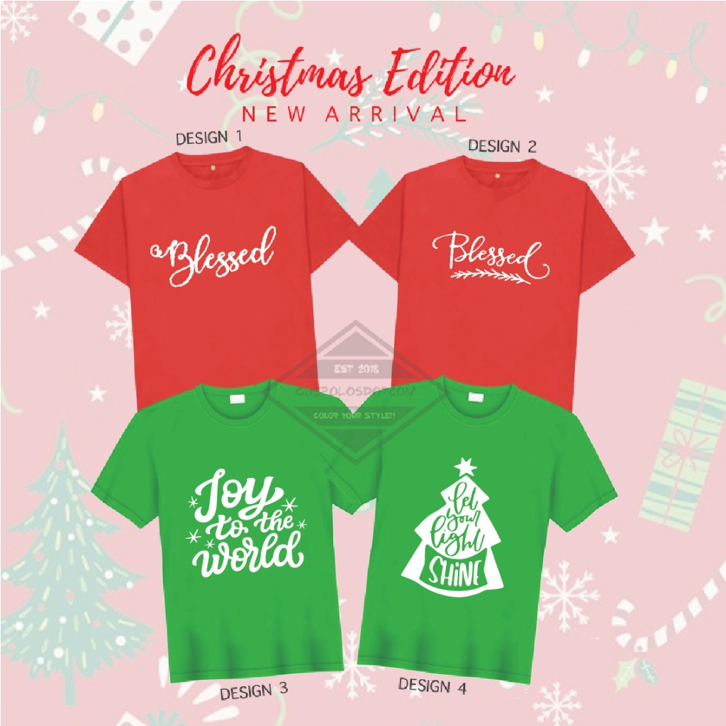 16. BANYAK GAMBAR Kaos natal BLESSED - Baju natal keluarga Merry Christmas 2023 pohon natal - Kaos n