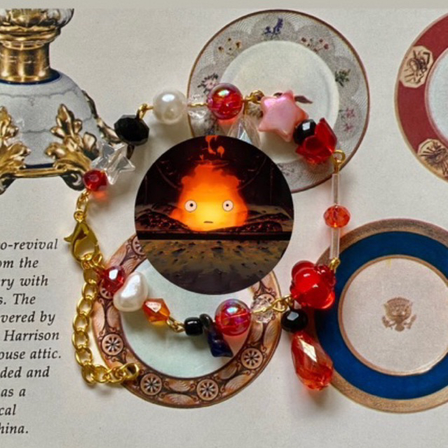 calcifer ghibli inspired bracelet
