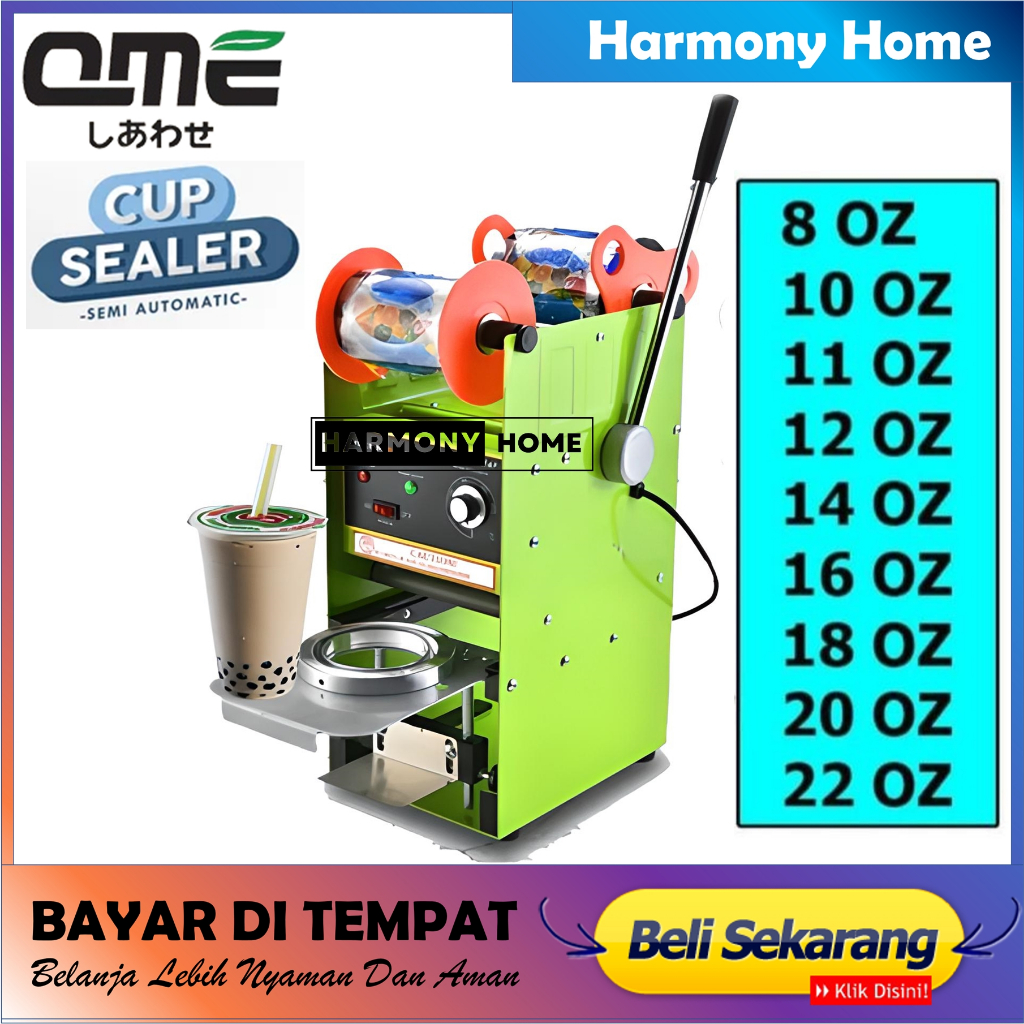 Cup Sealer QME QM-D8 / Mesin Press Tutup Gelas Plastik Maks 12 -22 OZ  Cup Sealer Machine / Mesin Pe
