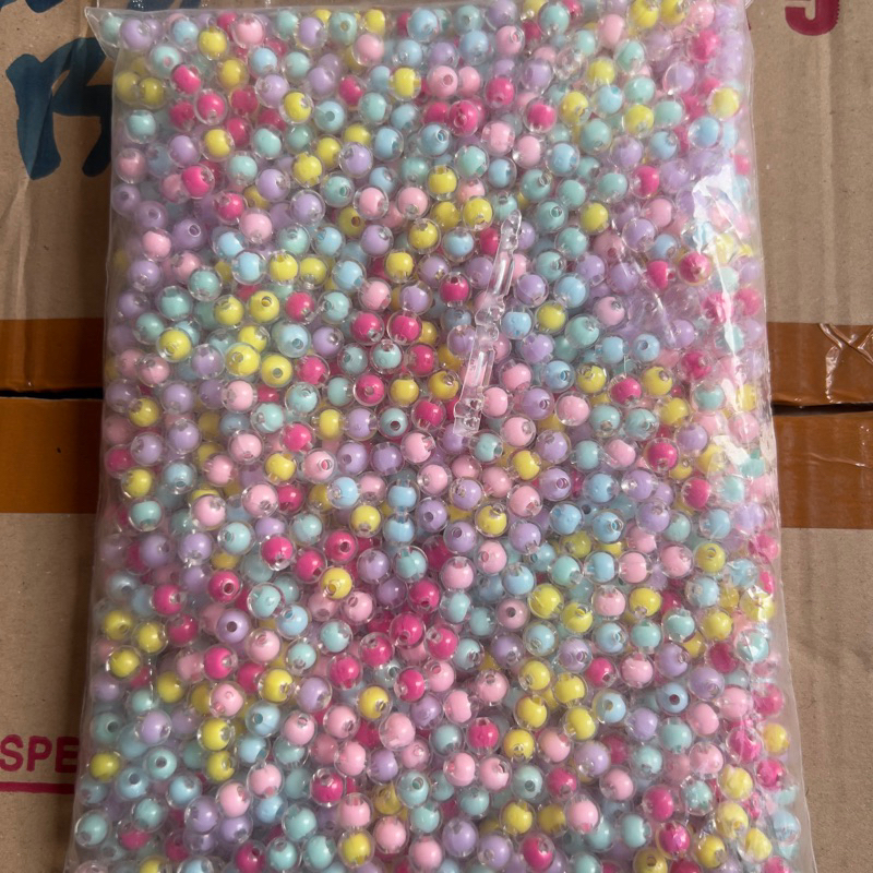 250gram Manik Bulat Clear 8mm - Manik bulat