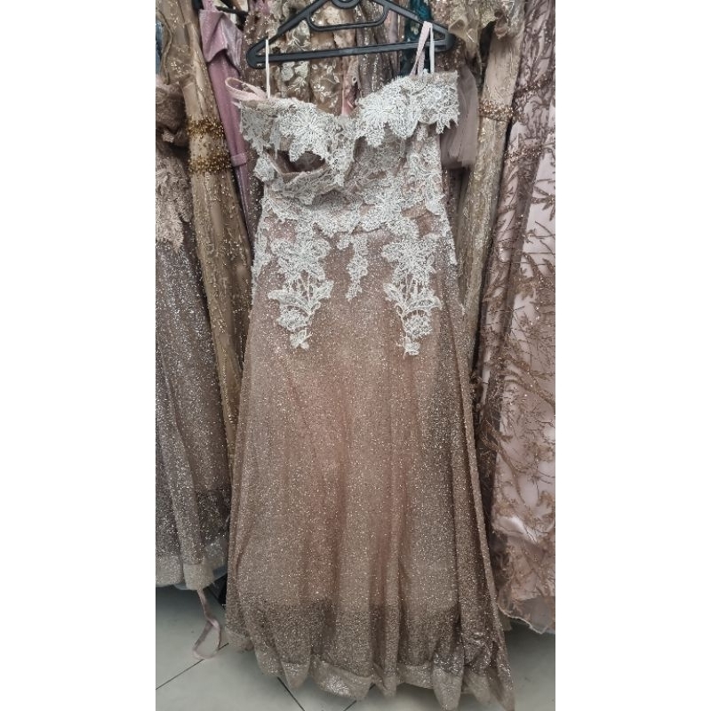 Gaun party rosegold preloved