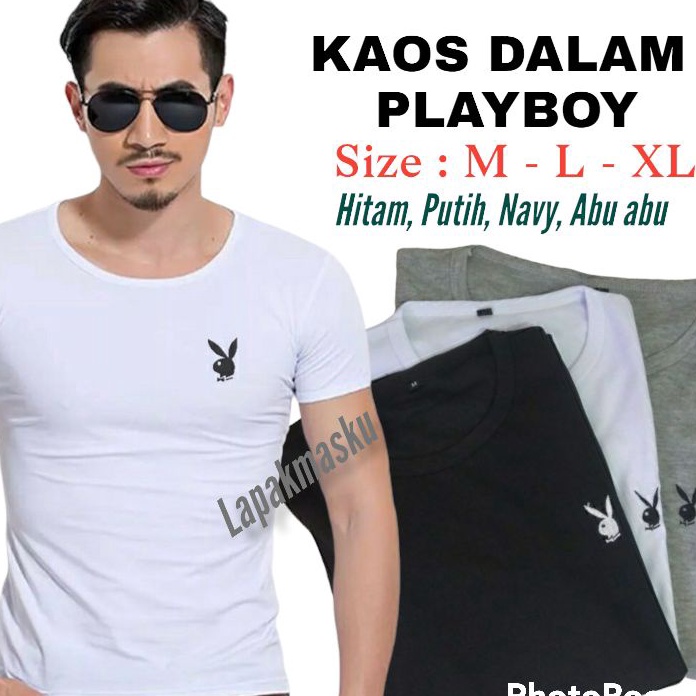 MODEL EDE617 Kaos Playboy Baju Kaos Dalam Polos Pria Play Boy / Kaos Dalam Pria Baju singlet Pria Ba