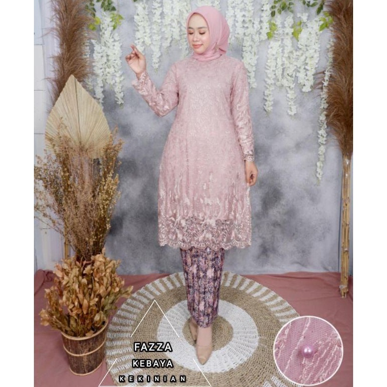 modelTipe XOJ727 TUNIK BROKAT TILE PREMIOUM TERBARU/Modern seragaman pesta/kebaya best seller by faz