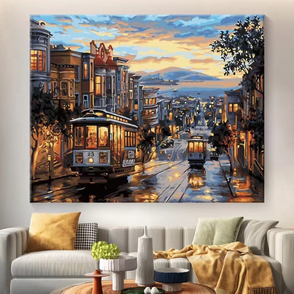 

Kir!m Sek4rang DIY Painting Canvas Paint By Number kit Lukisan 40x50cm Promo Tergila