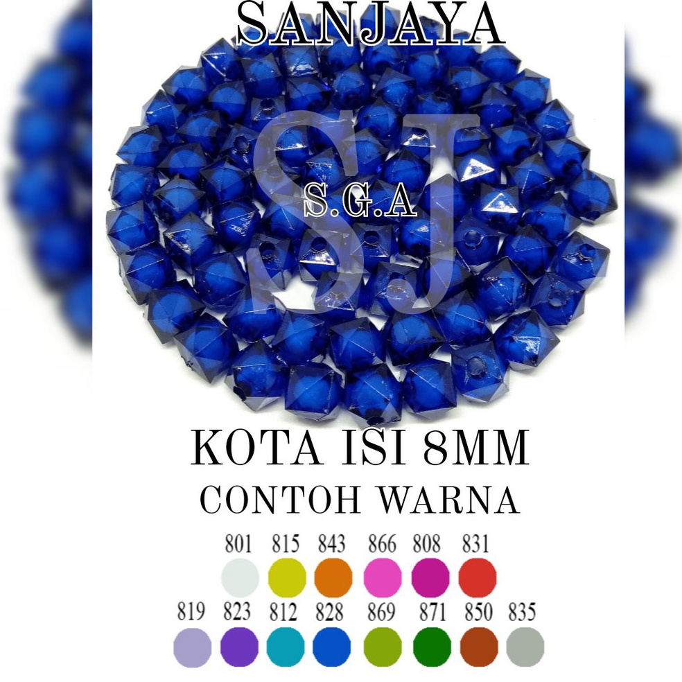 REKOMENDASI Mote Isi / Manik Akrilik Isi / Manik Kotak / Manik Isi Kotak / Mote Ac Isi Kotak 8mm
