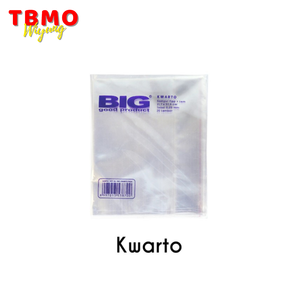 

TBMO Sampul Buku Quarto Kwarto BIG OPP Deluxe Lem Sealing 1001