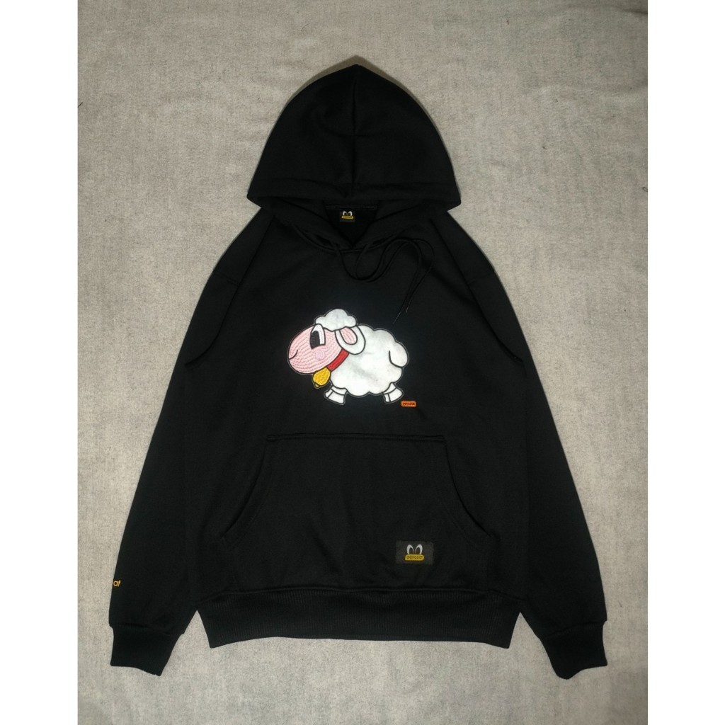 Sweater Hoodie Pancoat Sheep Black Logo Bordir Aplikasi Original Full Tag & Label