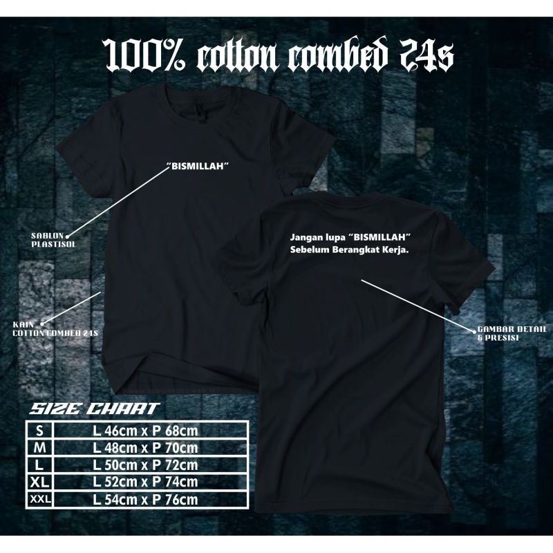 KAOS BISMILLAH || KAOS KATA KATA ISLAM || KAOS KERJA || KAOS MOTIVASI || KAOS KATA KATA VIRAL #KAOS 