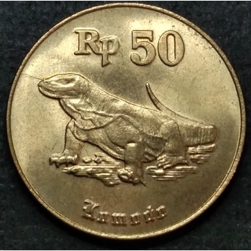 UANG KOIN 50 RUPIAH KOMODO TAHUN CAMPUR