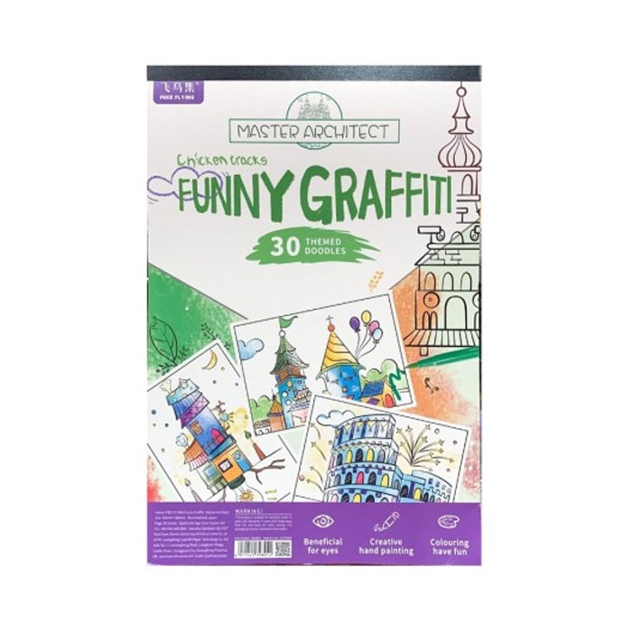 

Funny Graffiti 30 Themed Doodles Giant Coloring Book Master Architect