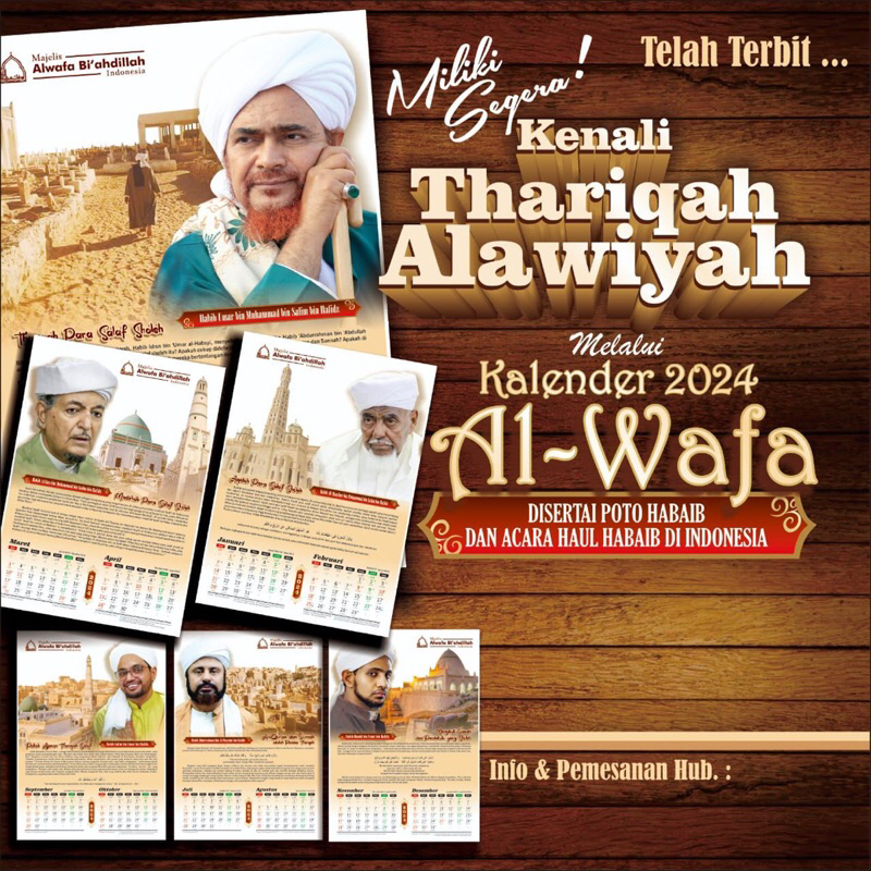 

Kalender 2024 Al-Wafa / al wafa di sertai foto Habaib dan jadwal Haul Habib di indonesia