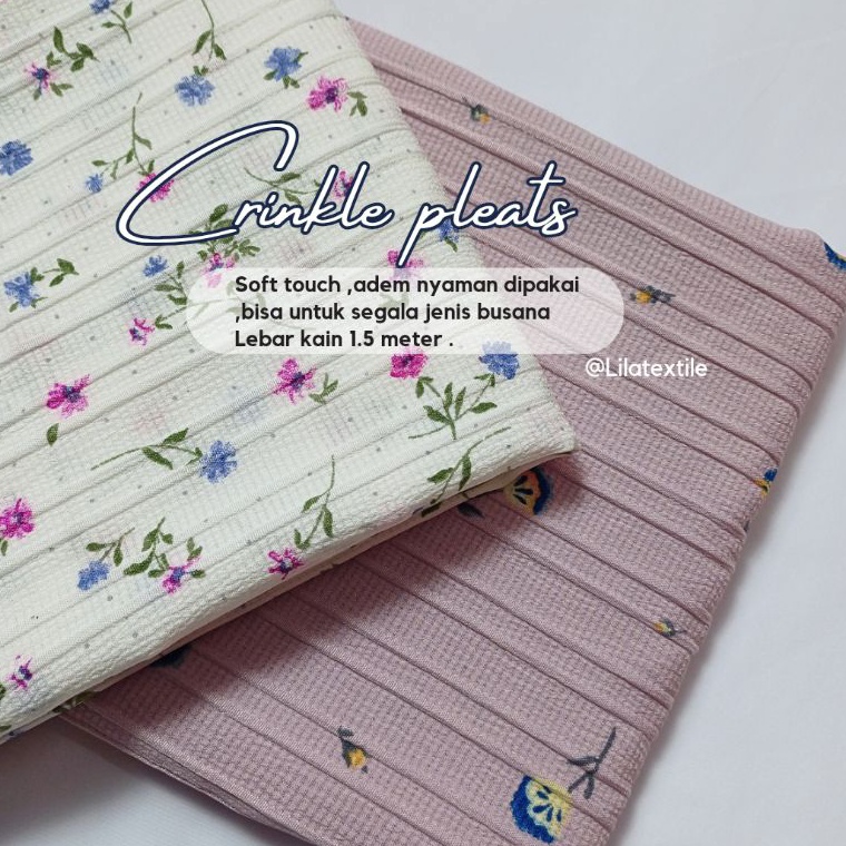TIPE RIS896 KAIN CRINKLE PLEATS, CRINKLE MOTIF ( HARGA PER SETENGAH METER )
