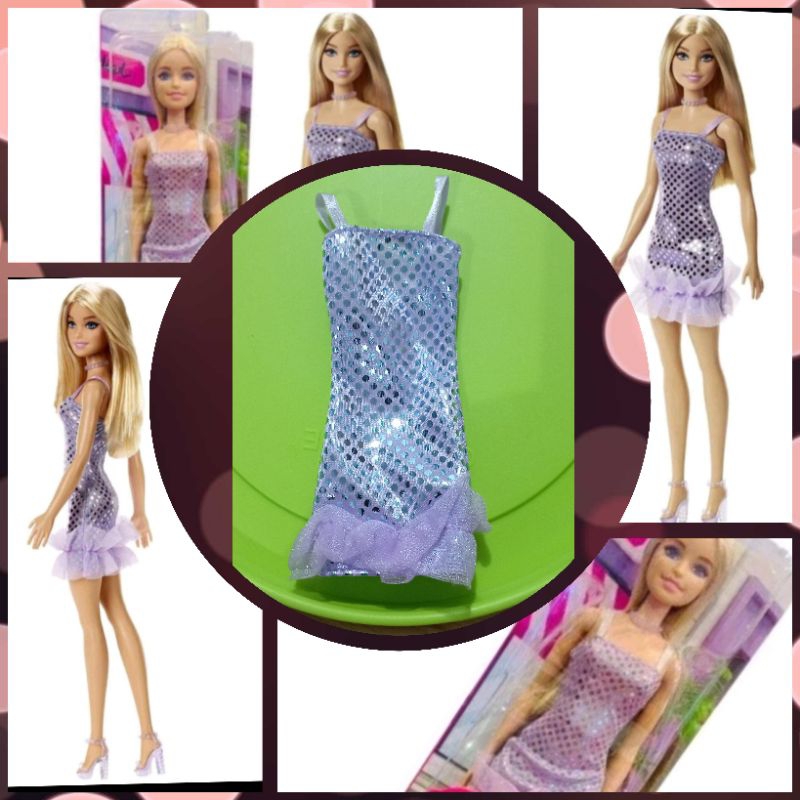 Mini Dress Purple Gliter Original Barbie Basic Mattel 2023