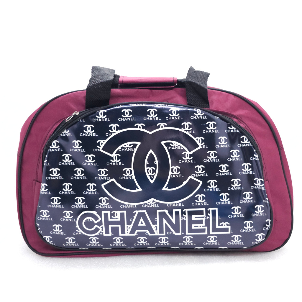 Tas Pakaian Motif Brand Bahan Kain Kanvas Besar Murah / Tas Travel Polo Kanvas Murah / Tas Duffel Br