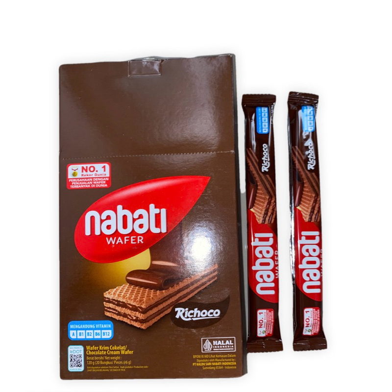 

NABATI RICHOCO WAFER COKLAT ISI 20 BUNGKUS X @6 GR