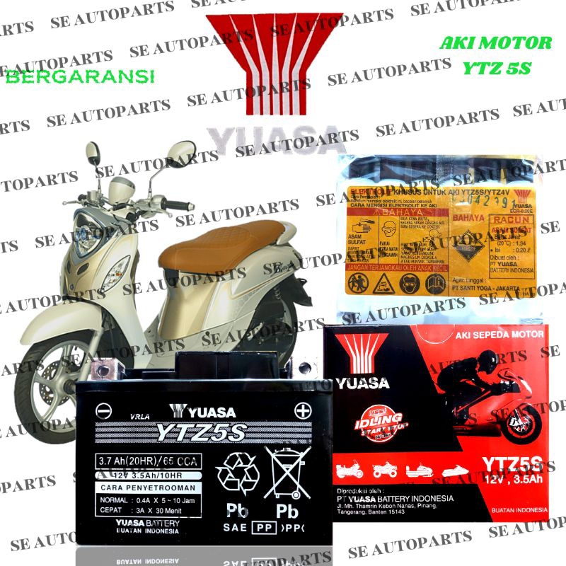 Aki Motor YUASA Mio Soul GT , X-Ride , Fino , Gear 125 , Xeon