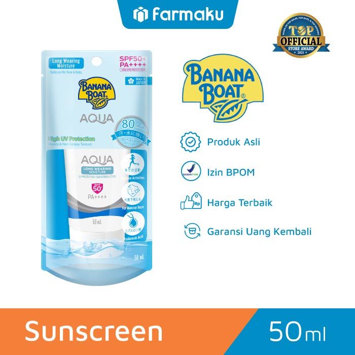 Banana Boat Simply Protect Aqua Long Wearing Moisture Sunscreen Lotion SPF50+ 50 Ml