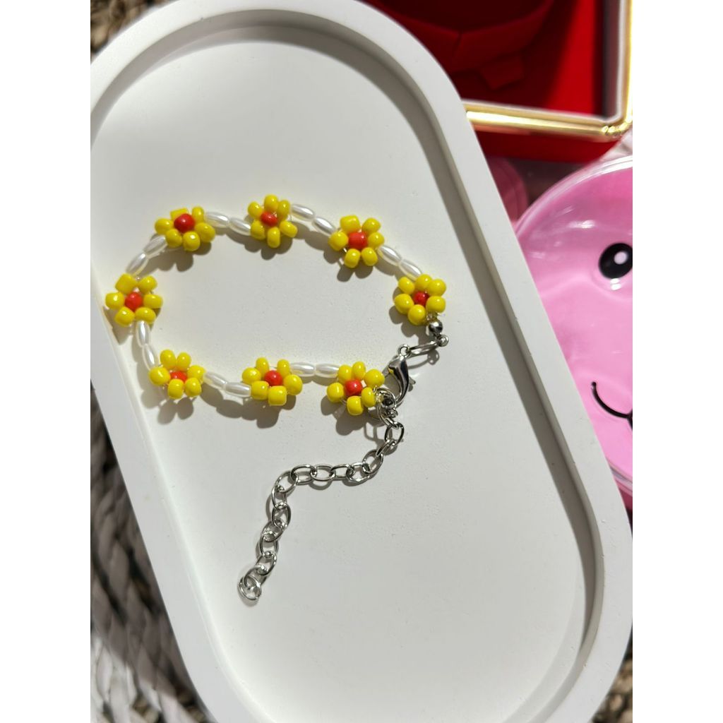 GELANG MANIK MANIK BUNGAN MATAHARI/GELANG MANIK MANIK WANITA KEKINIAN/GELANG MANIK MANIK BEADS /GELA