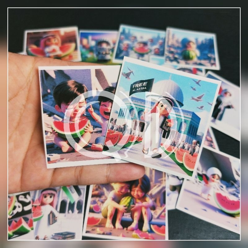 

isi 20 pcs photo stiker Free Pales*ti*na cute sticker glossy murah