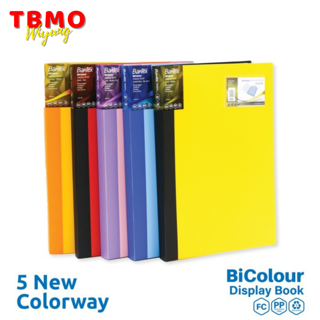 

TBMO Bantex BICOLOUR Display Book Folio 40 Pocket 3185 Clear Holder