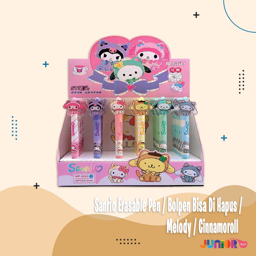 

Sanrio Erasable Pen / Bolpen Bisa di Hapus / Melody / Cinnamoroll