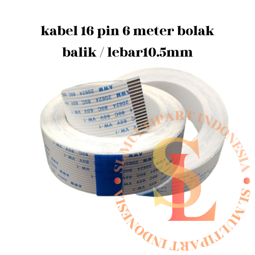 kabel 16 pin 6 meter bolak balik / lebar10.5mm