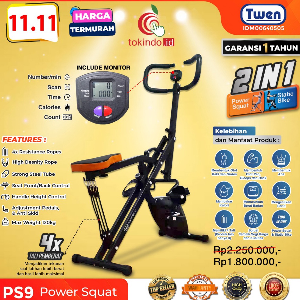TERMURAH TWEN PS8 PS9 Power Squat Rider - Power Squat Sports Equipment - Power Home Squat