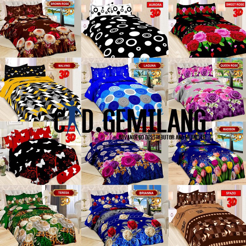 Best Seller.. (BISA COD) SPREI BONITA 3D UKURAN 180 x 200 NO.1 KING ANTI LUNTUR SEMUA MOTIF SEPRAI B