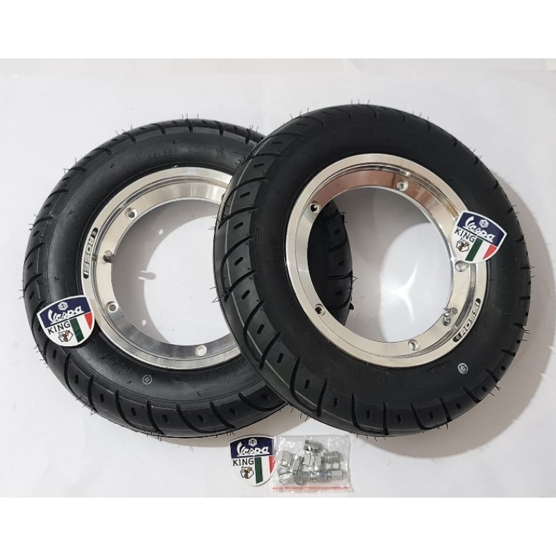 paket ban velg tubeless vespa ring 10 ban tubeless mizzle velg Vrossi vespa klasik ring 10 sprint px