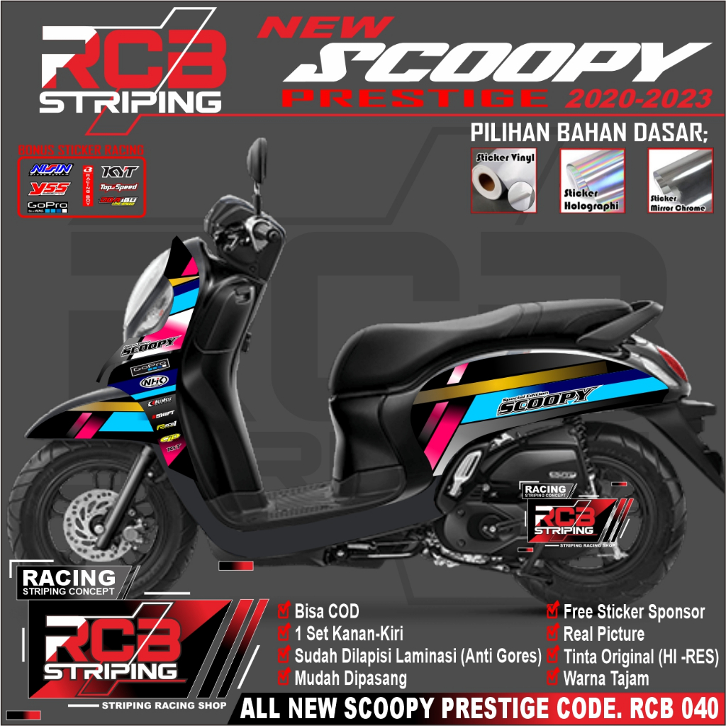 STRIPING STICKER NEW SCOOPY NEW PRESTIGE /STICKER SCOOPY NEW PRESTIGE  2020 2022 RCB 040
